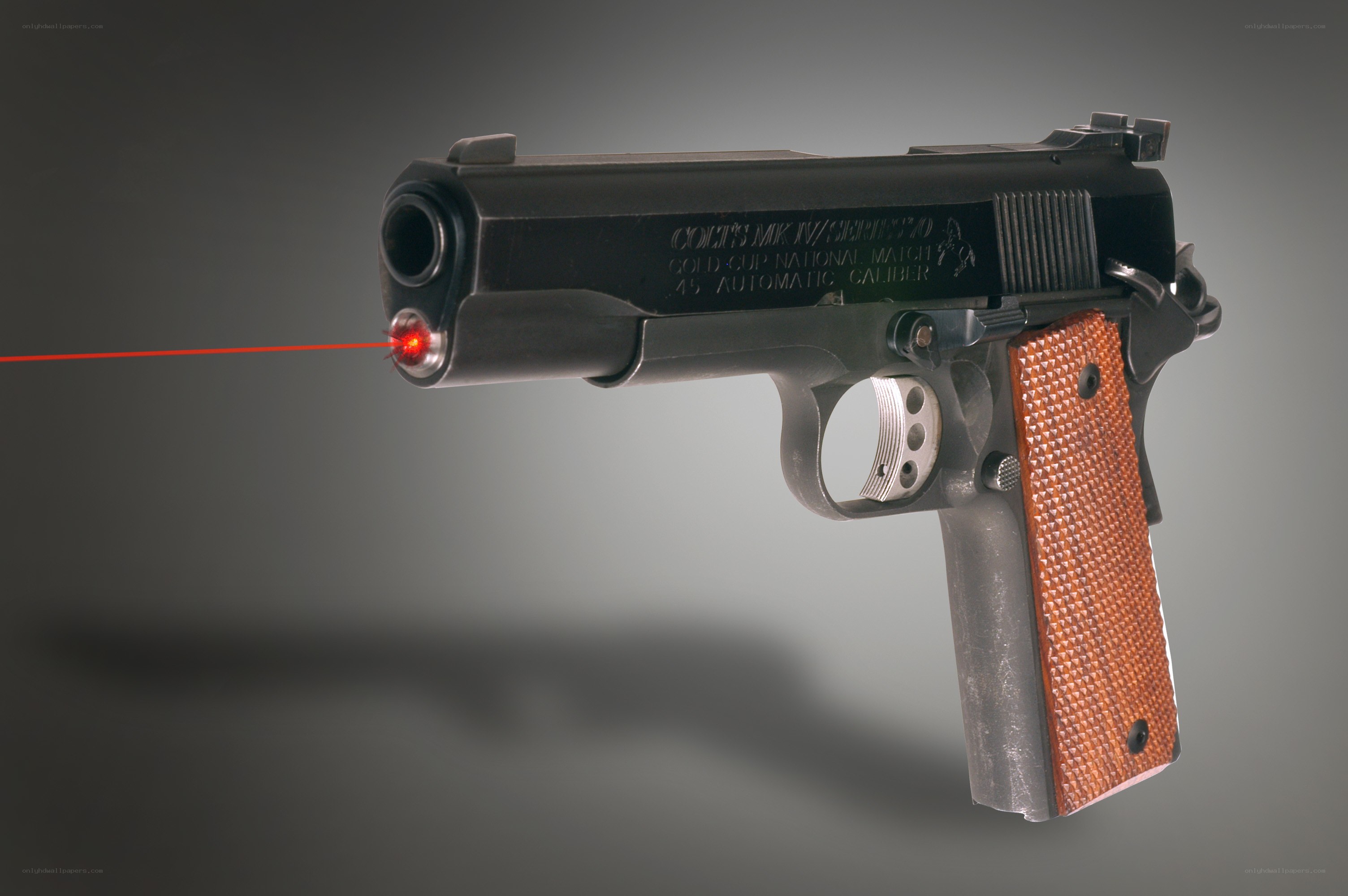 Colt pistol with laser sight