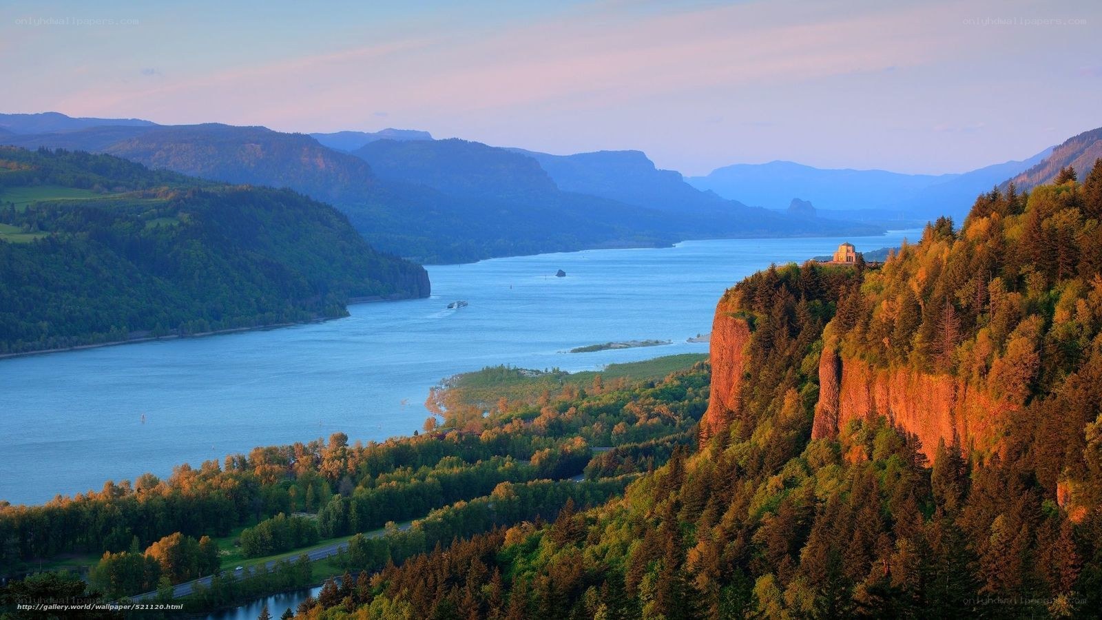Columbia River Gorge at sunset