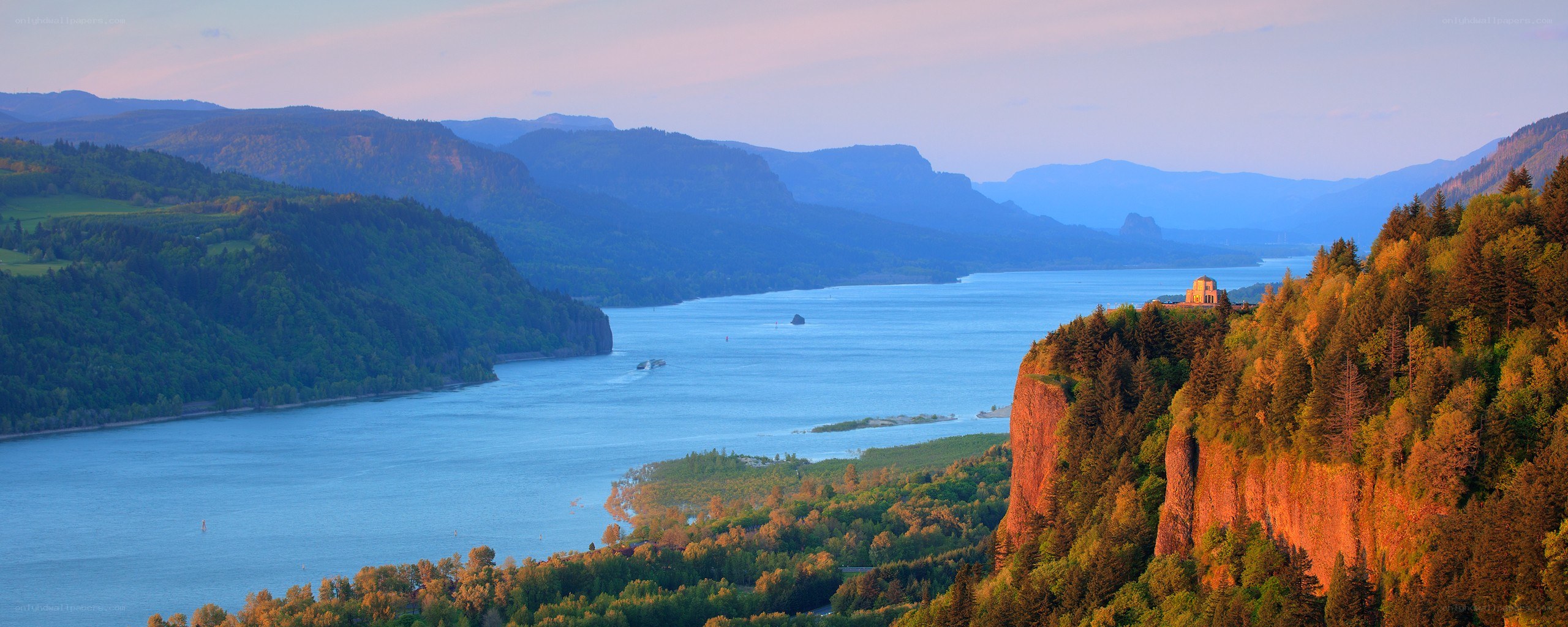 Columbia River Gorge at sunset