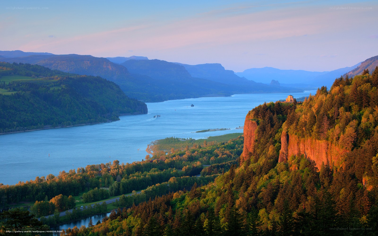 Columbia River Gorge at sunset