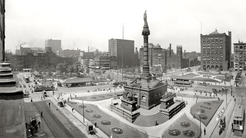 Columbus Monument in downtown Cleveland