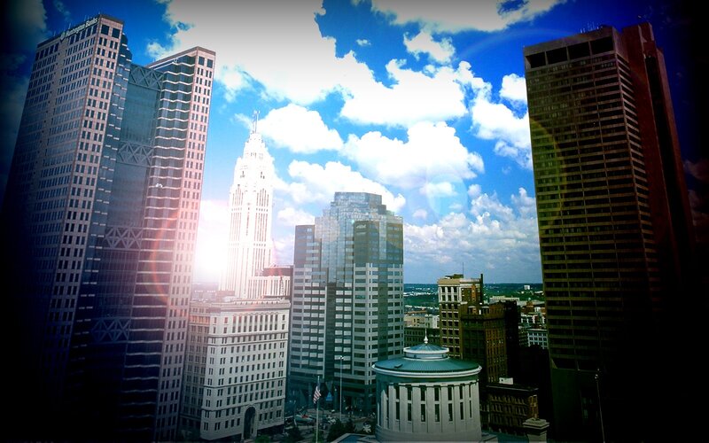Columbus skyline on a sunny day