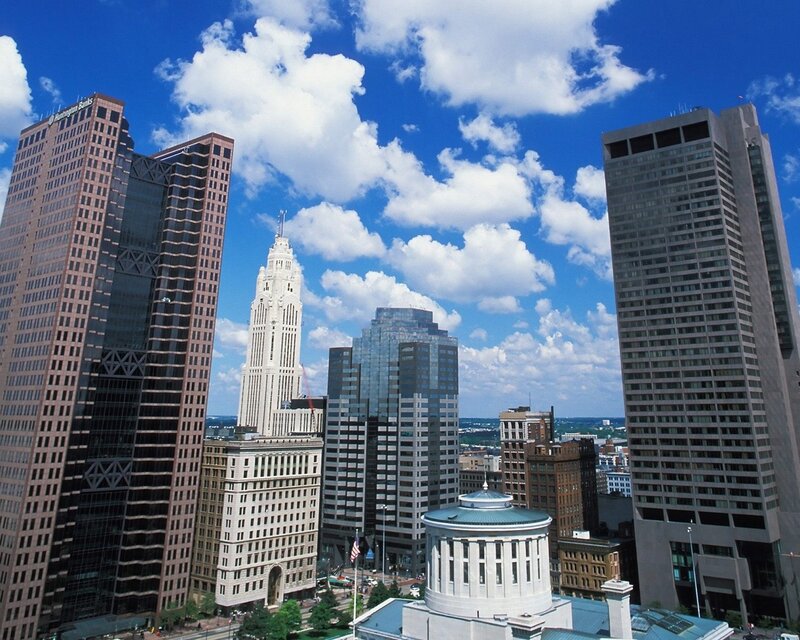Columbus skyline on a sunny day