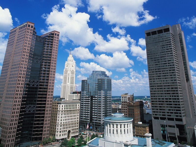Columbus skyline on a sunny day