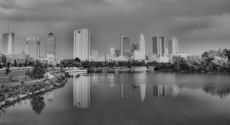Columbus skyline with river