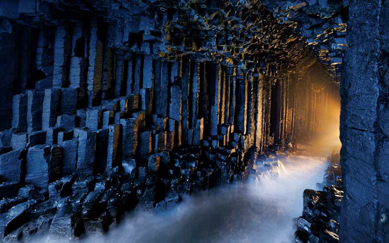 Columnar Basalt Cave — Blue