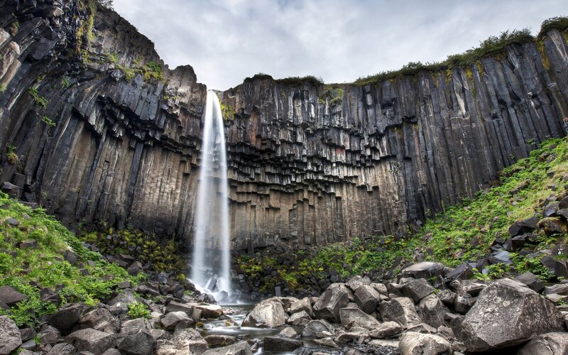 Columnar Basalt Cliffs — Black