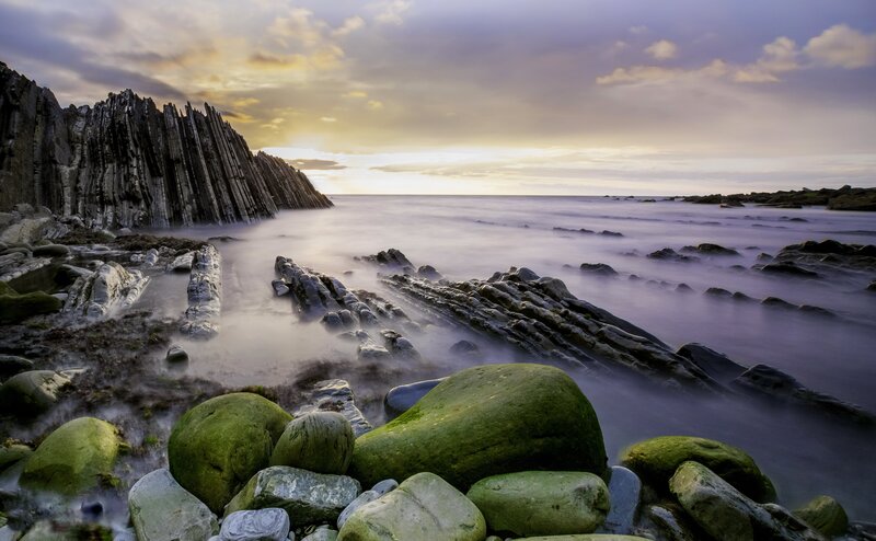 Columnar Basalt Cliffs — Green