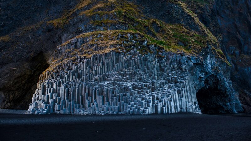 Columnar Basalt Formation — Black, Dramatic