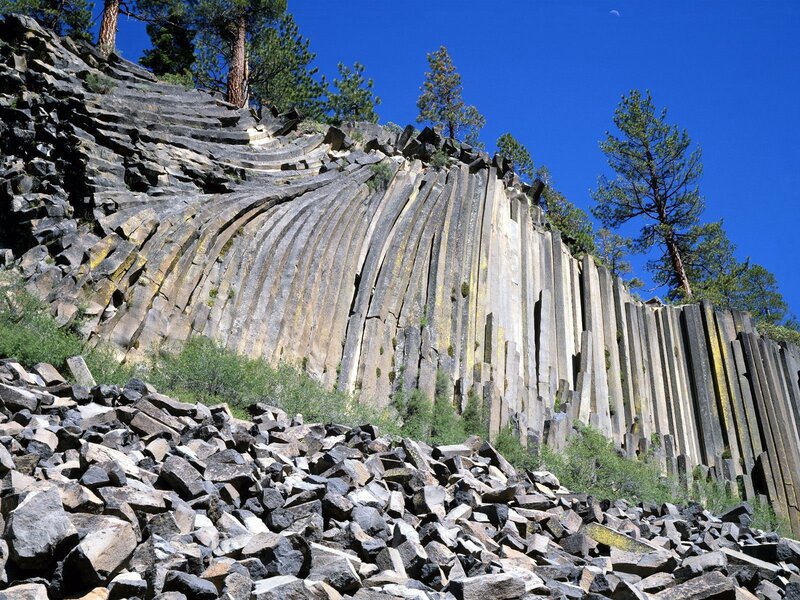 Columnar Basalt Formation — Blue, Dramatic, Afternoon