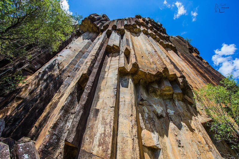Columnar Basalt Formation — Blue, Dramatic