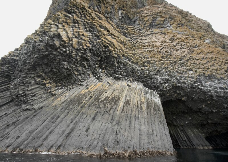 Columnar Basalt Formation — Gray, Dramatic, Photograph