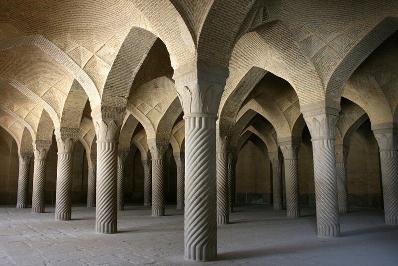 Columned hall of a historic mosque