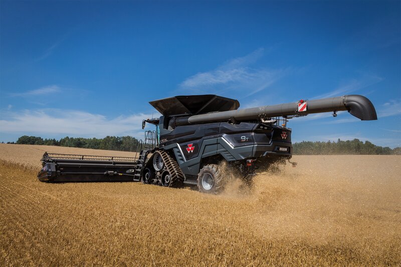 Combine Harvester in Field — Brown