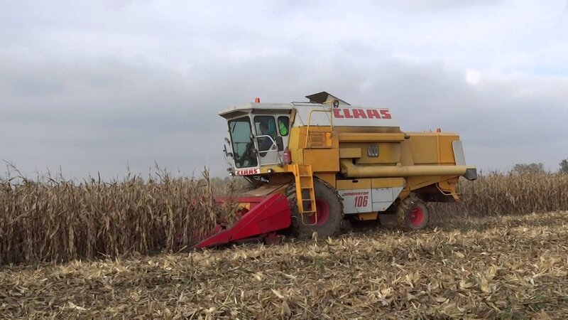 Combine Harvester in Field — Yellow, Industrial