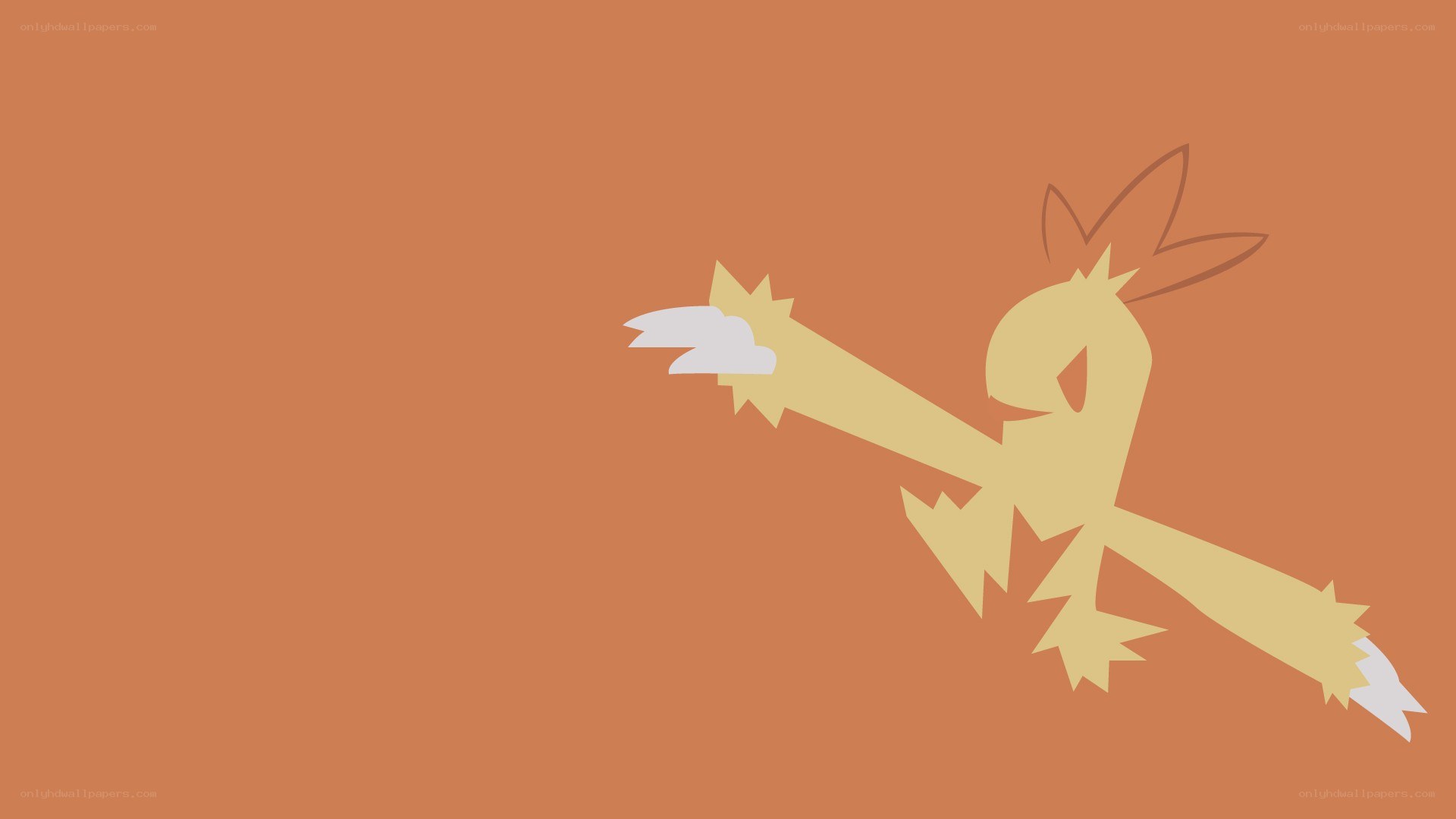 Combusken silhouette on orange