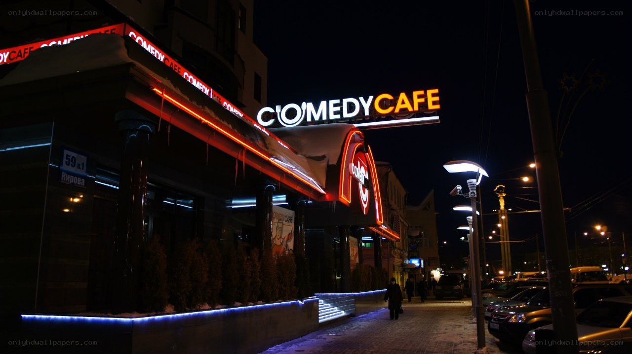 Comedy Cafe at night