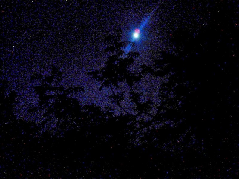 Comet in Night Sky — Black, Dark