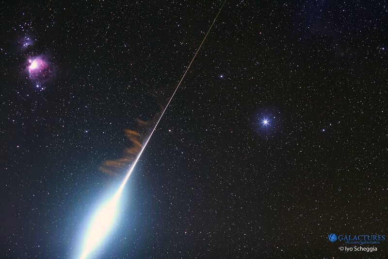 Comet in Night Sky — Black, Dramatic