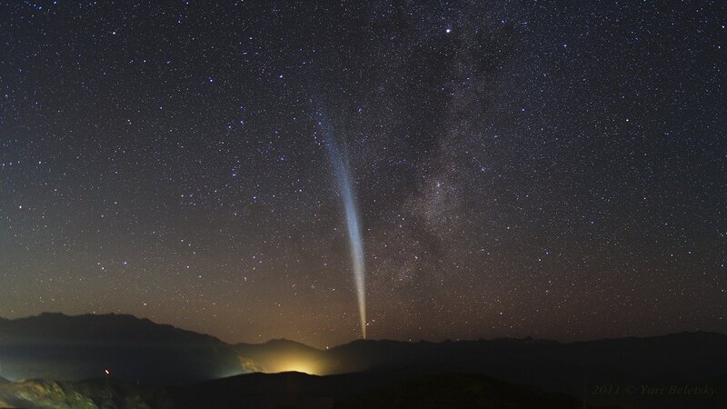 Comet in Night Sky — Black