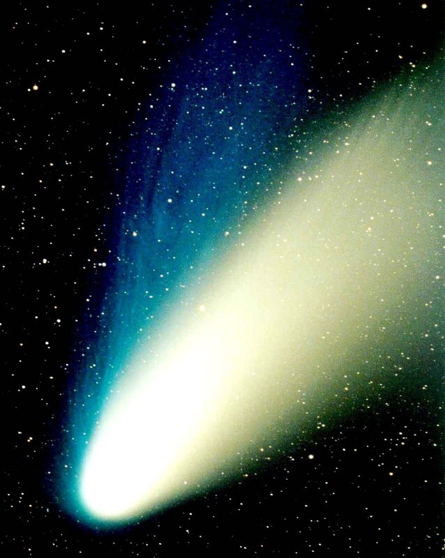 Comet in Space — Black, Dramatic, Night, Photograph, Stars
