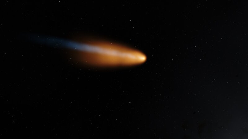 Comet in Space — Black, Dramatic, Night