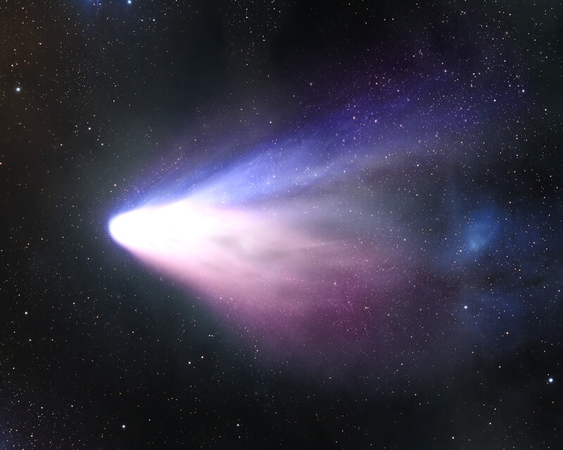 Comet in Space — Black