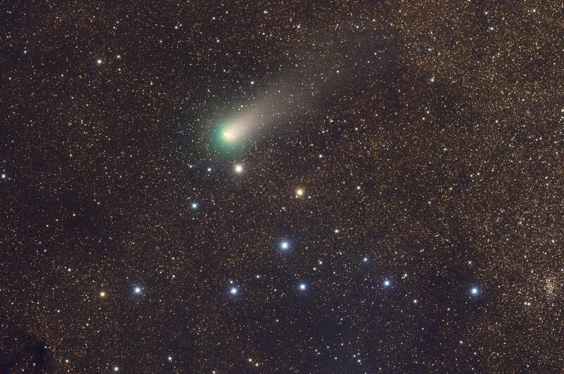 Comet in starry sky