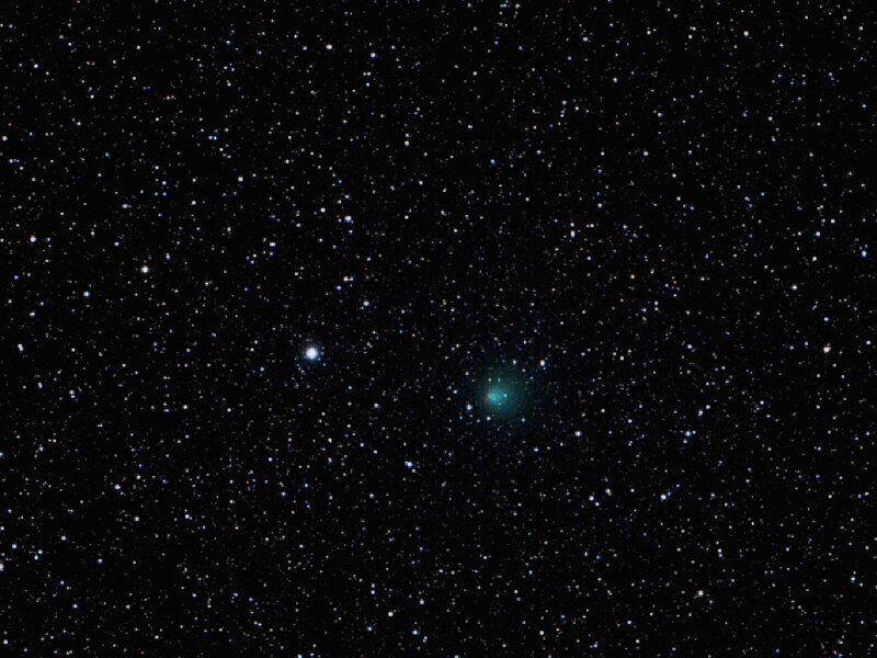 Comet in starry sky