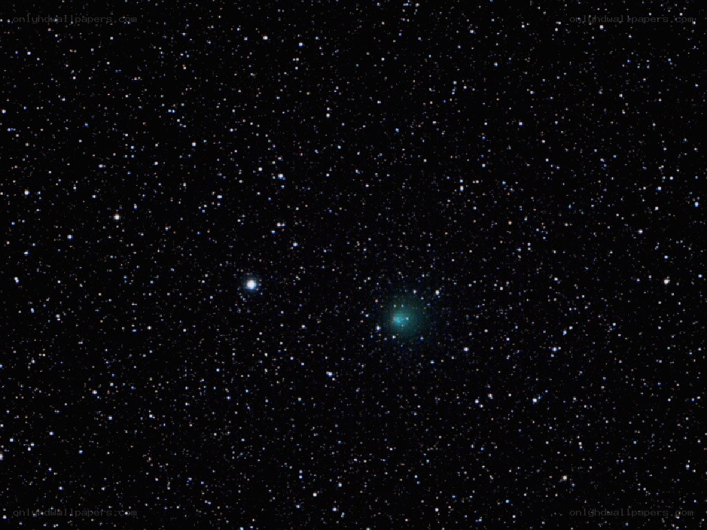 Comet in starry sky
