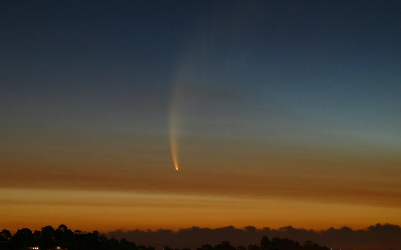 Comet in Twilight Sky
