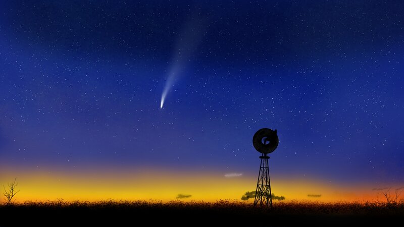Comet over Windmill
