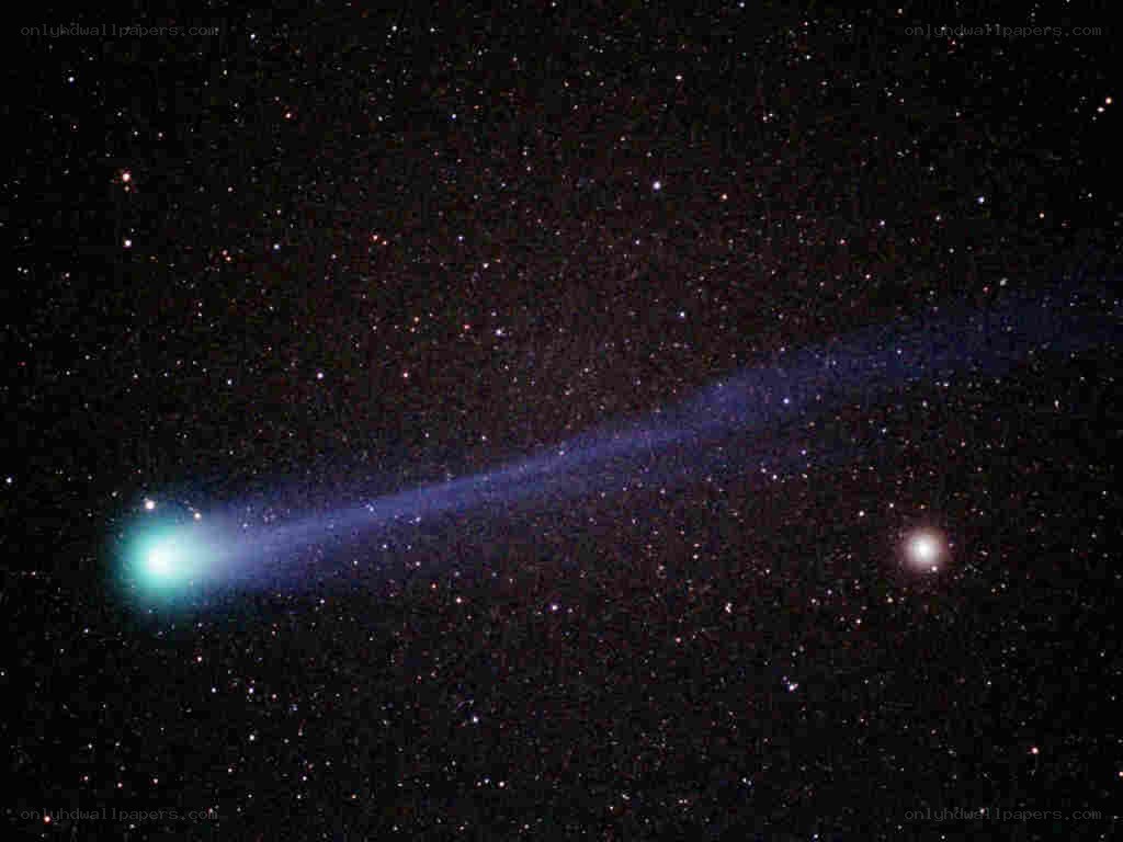 Comet with a long tail