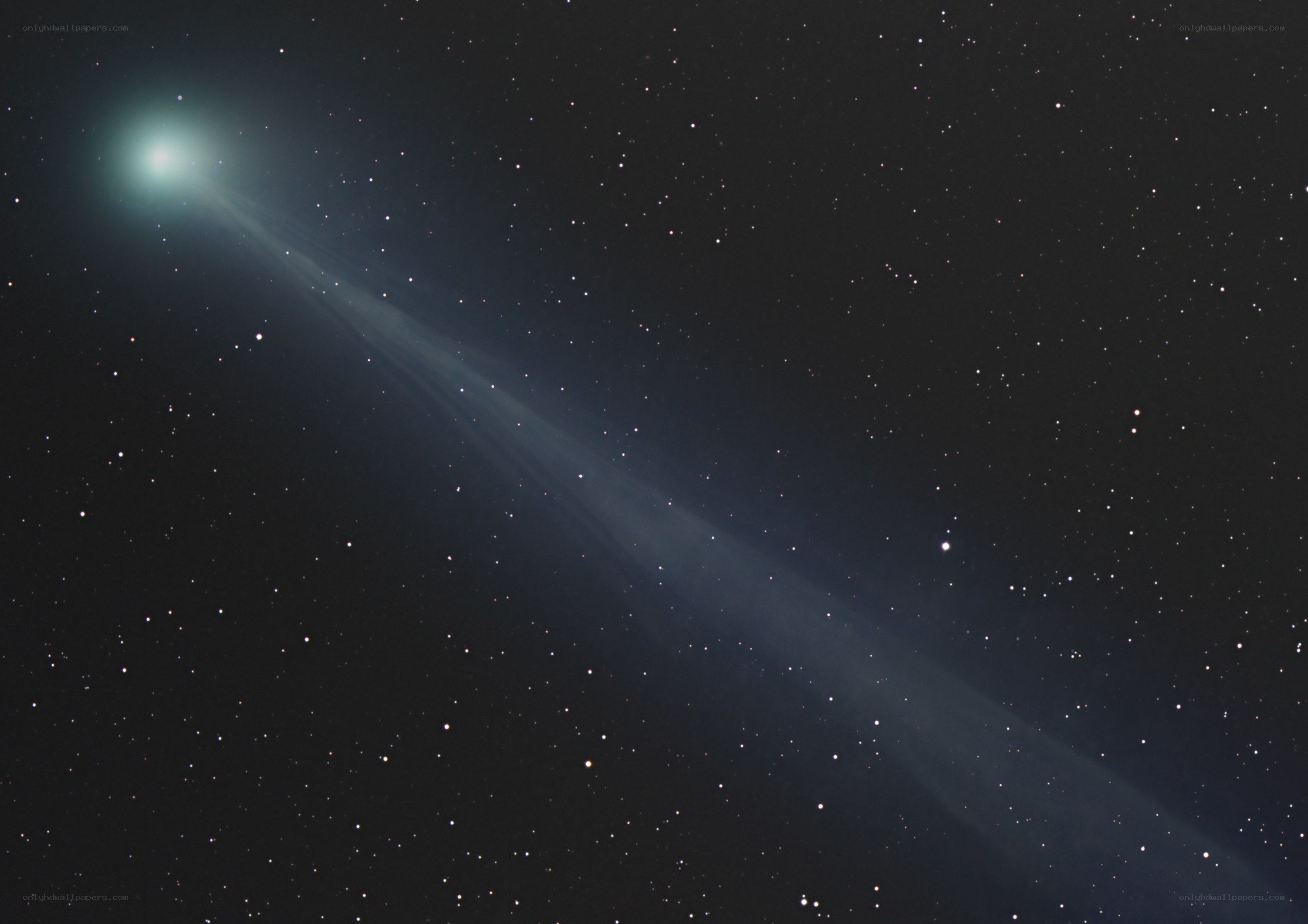 Comet with a long tail