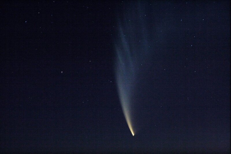 Comet with long tail