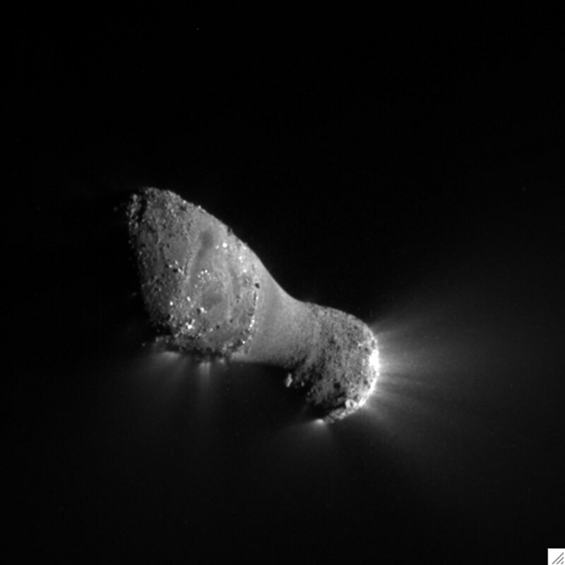 Comet with outgassing jets