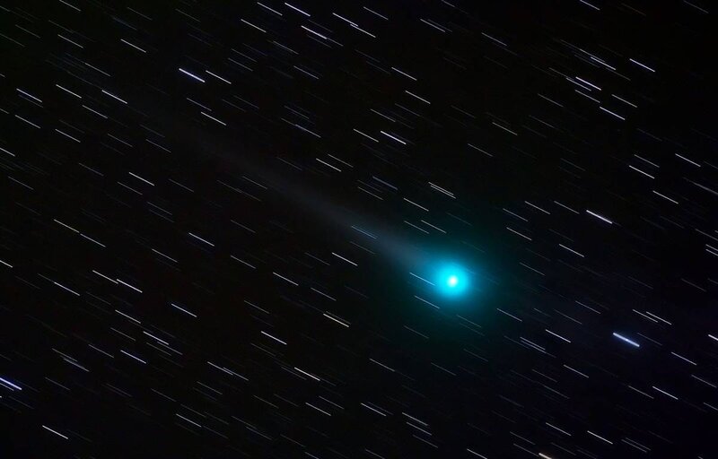 Comet with star trails