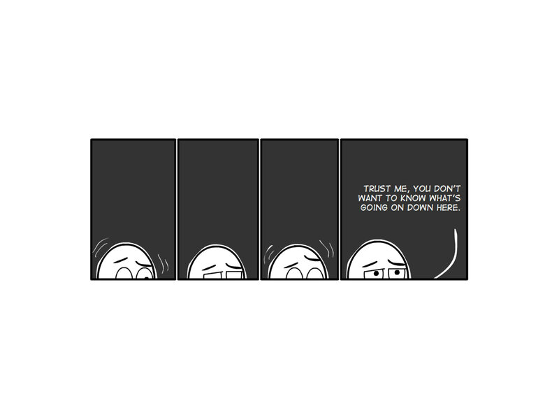 comic about hiding from something