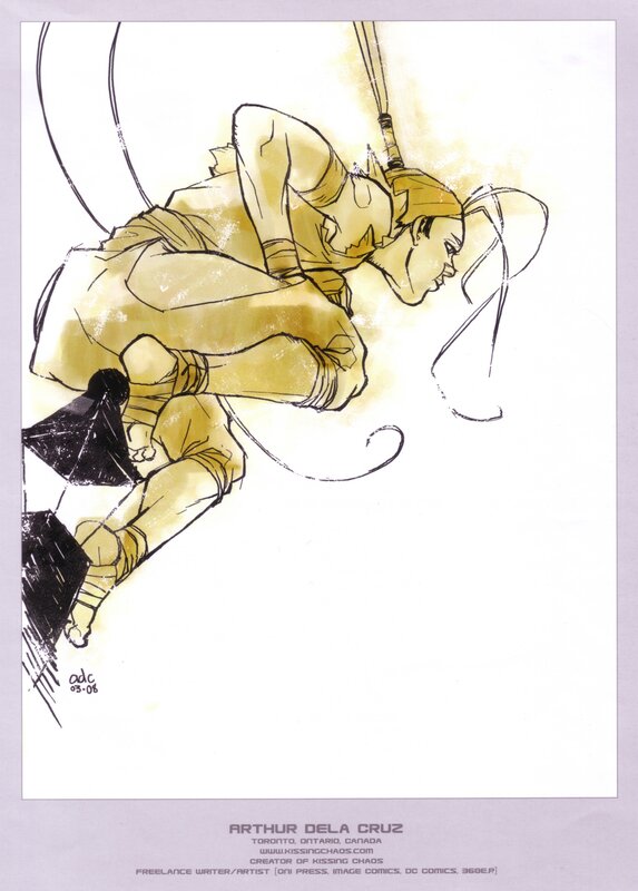 comic art of a character in action