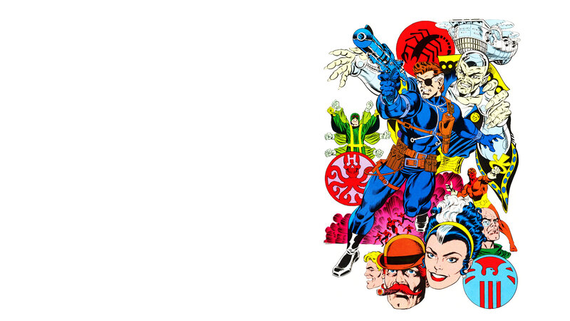 Comic Book Character Collage — Blue