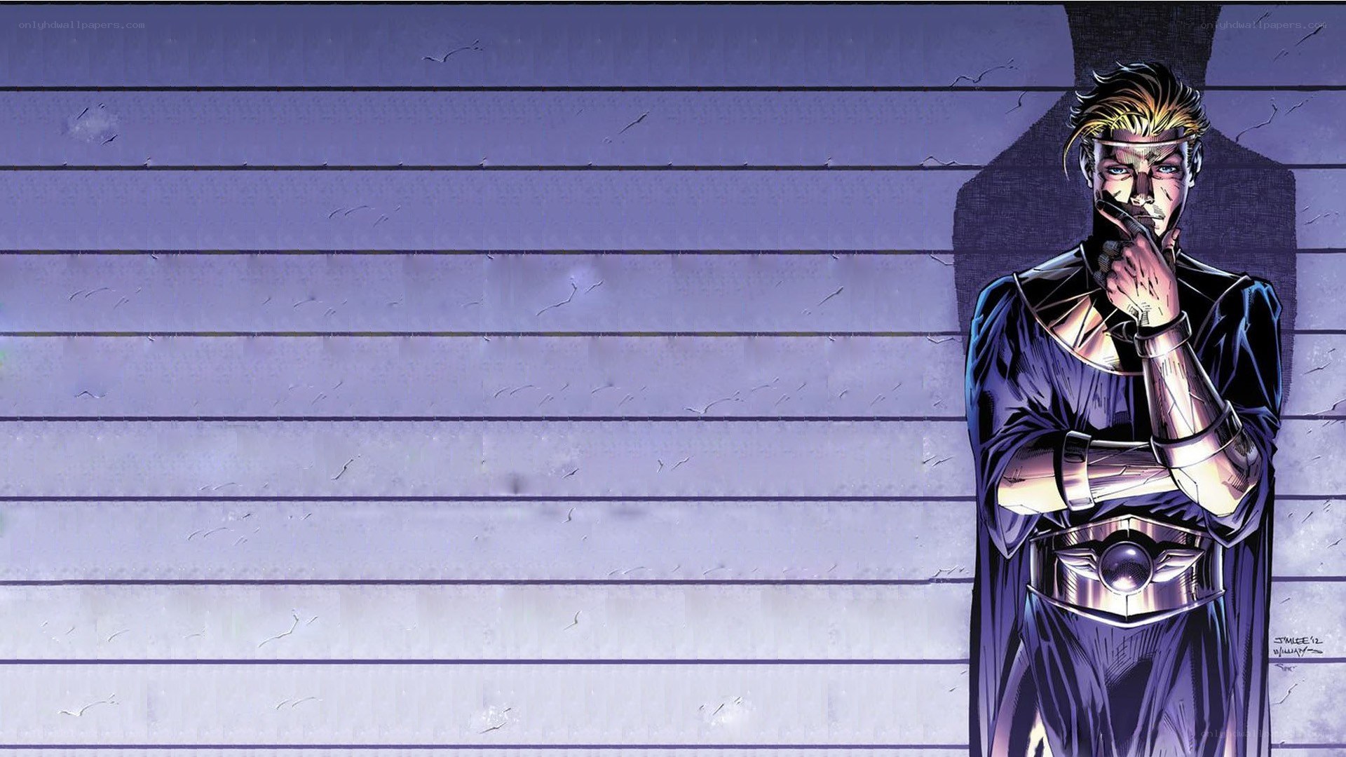 comic book character in purple suit