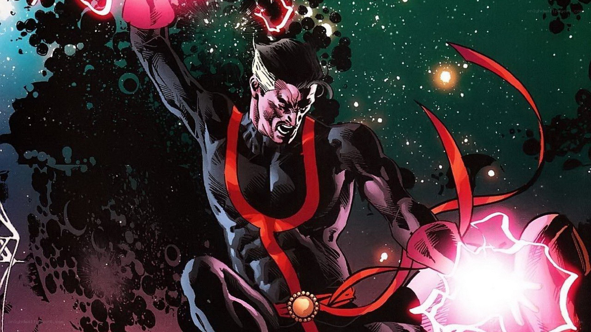 comic book character in space