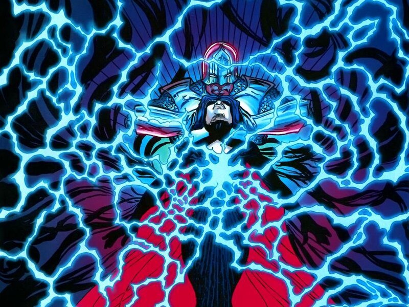 comic book character surrounded by energy