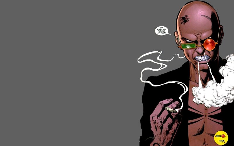 comic book character with cigar