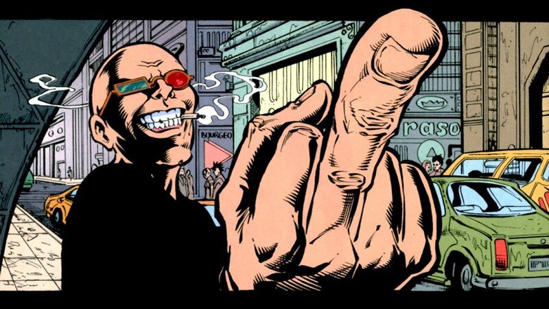 comic book character with cigarette
