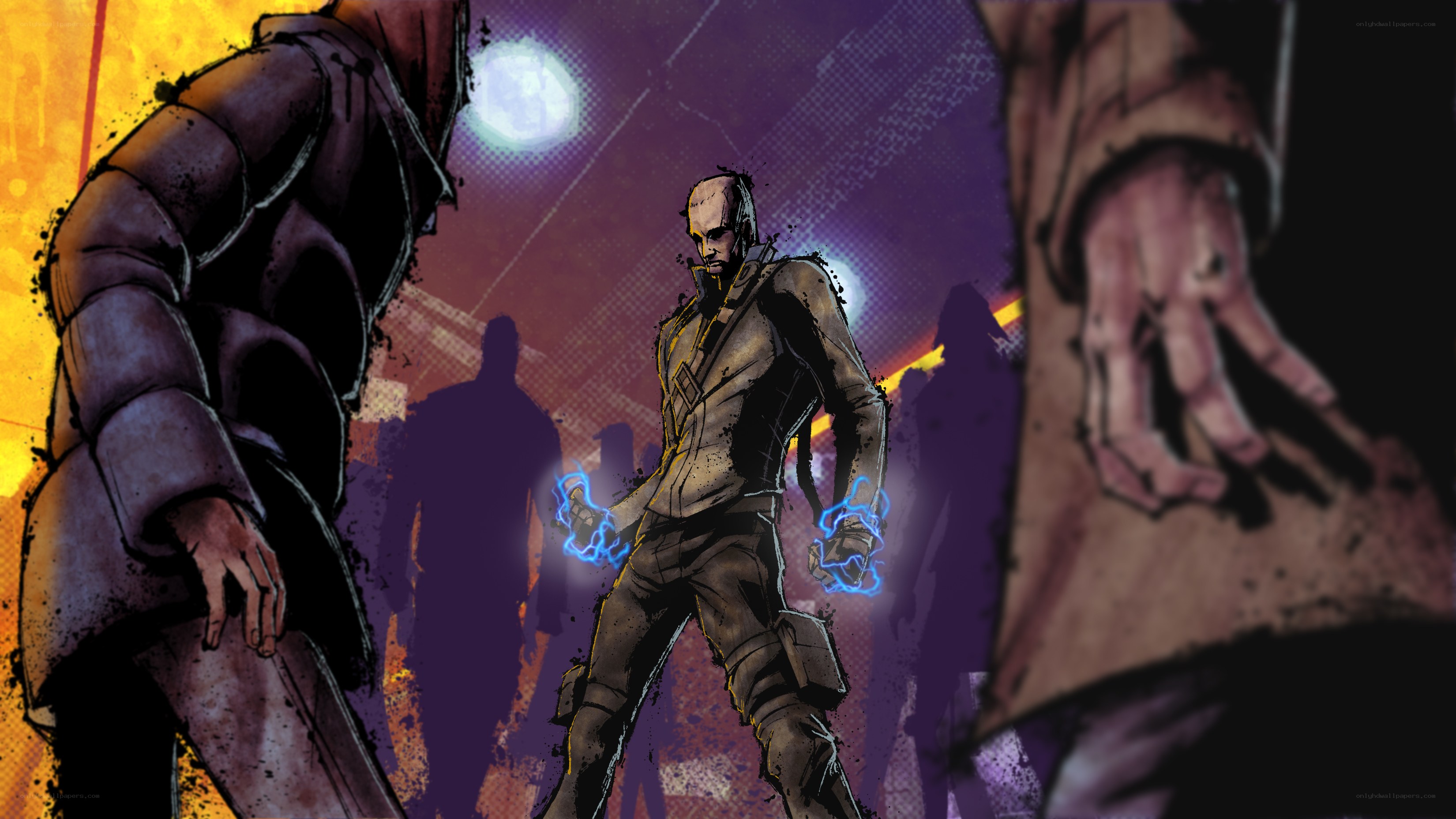 comic book character with energy hands