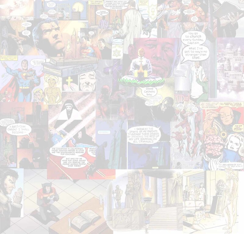 comic book collage with religious themes
