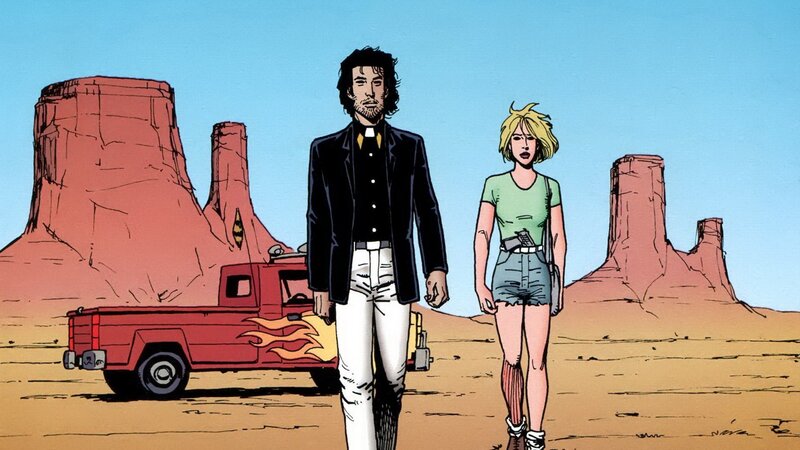 comic book desert scene