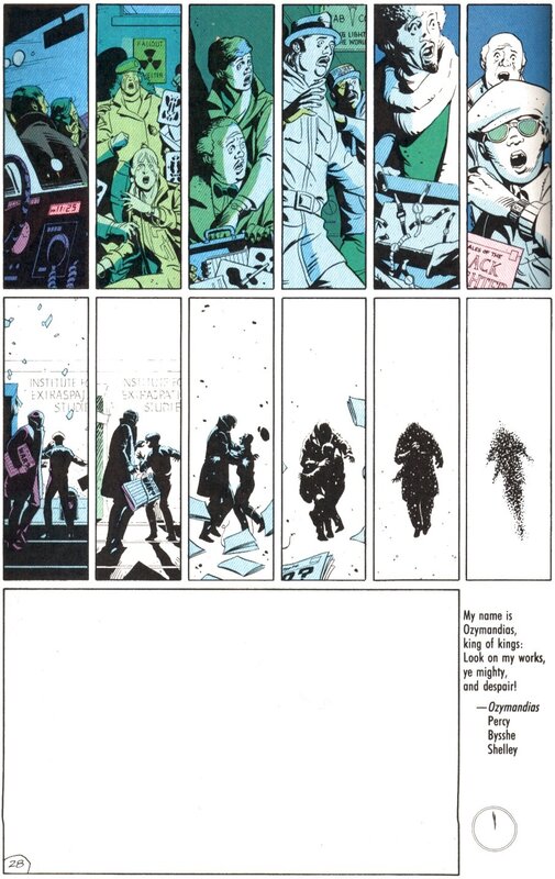 comic book page with panic scene