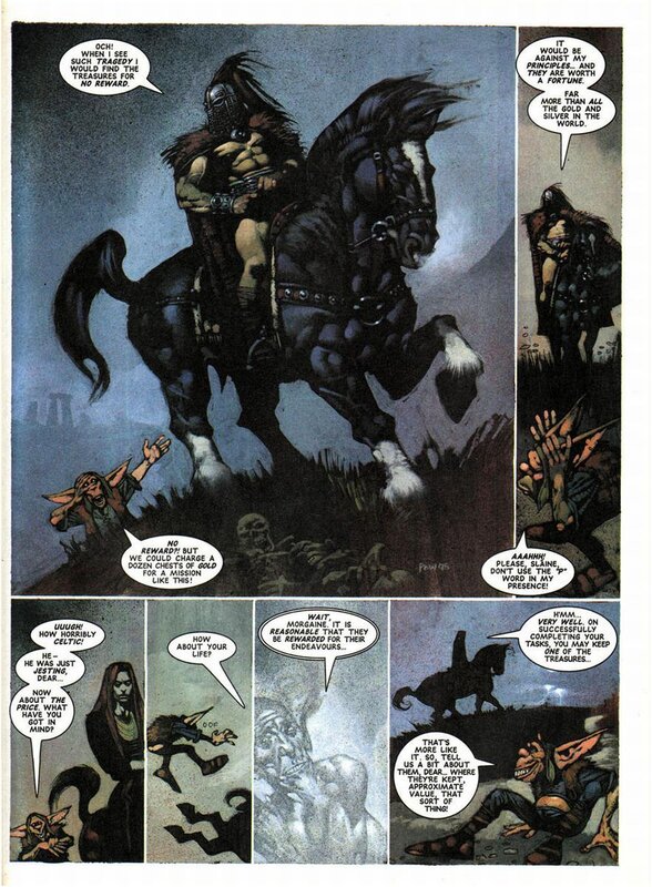 comic book page with warrior